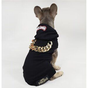 Snoop Doggie Doggs Black Off the Chain Deluxe Pet Hoodie Medium up to 25 Lbs